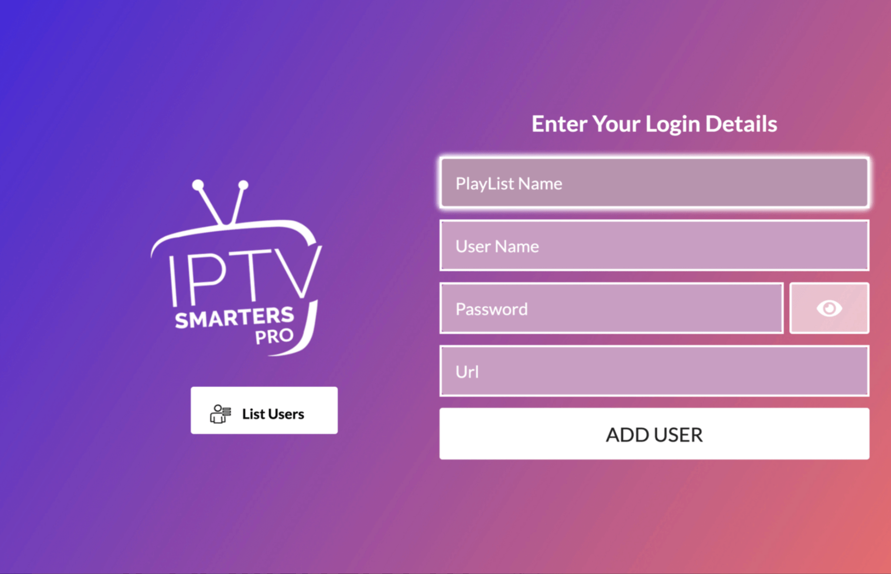 Log In using Yeah IPTV details