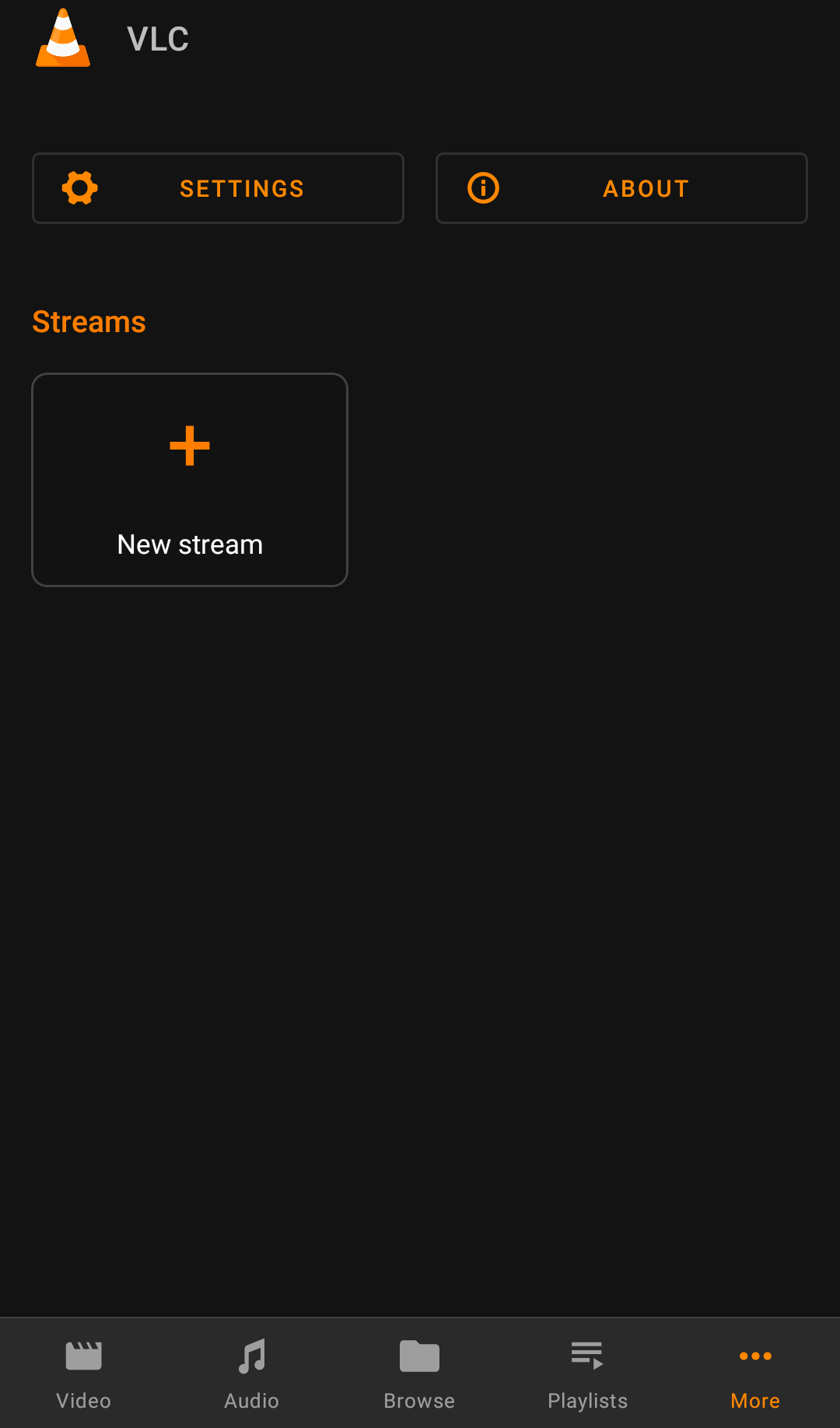 Tap New Stream on VLC