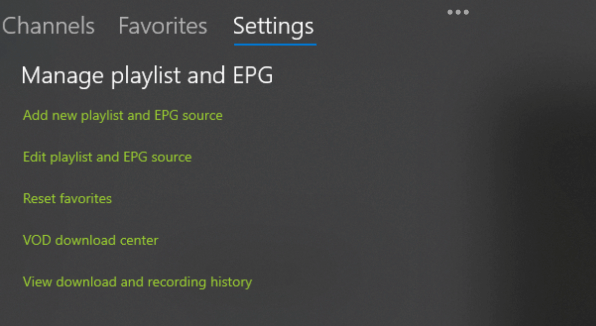 Select Add new playlist and EPG Source 